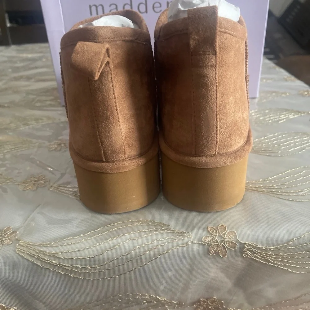 Madden Girl Tan Platform Ankle Boots
